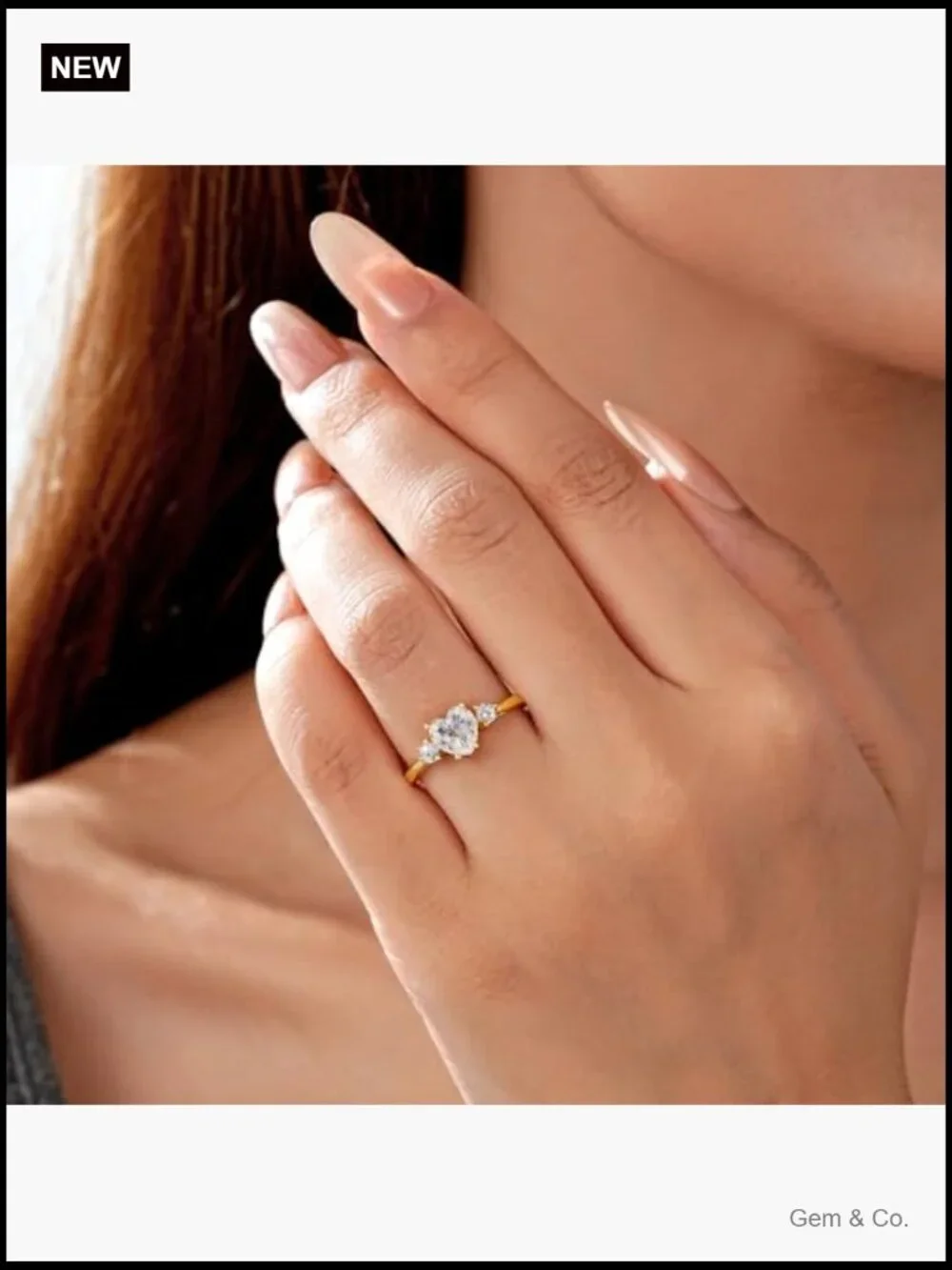 1.14ct Heart Cut Moissanite Engagement Ring S925 Sterling Silver